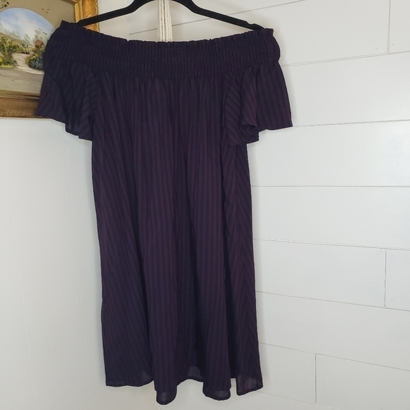Urban Outfitters Cooperative NWT Navy Striped Off Shoulder Dress XS - Picture 4 of 6